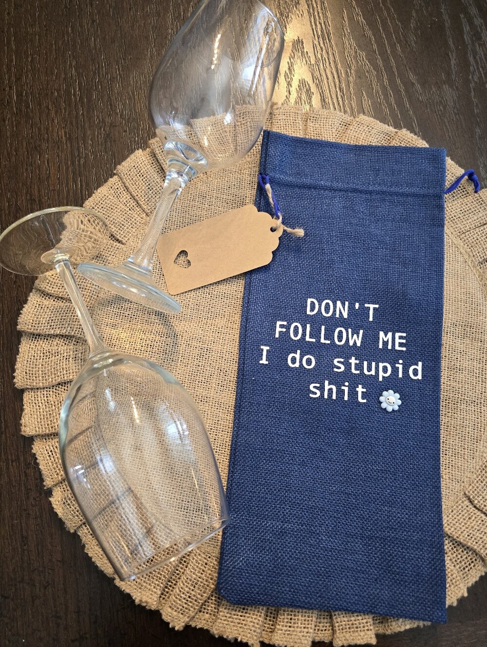 😂Handmade Wine Bag • "Don't Follow Me" • Perfect Gift! 🍷